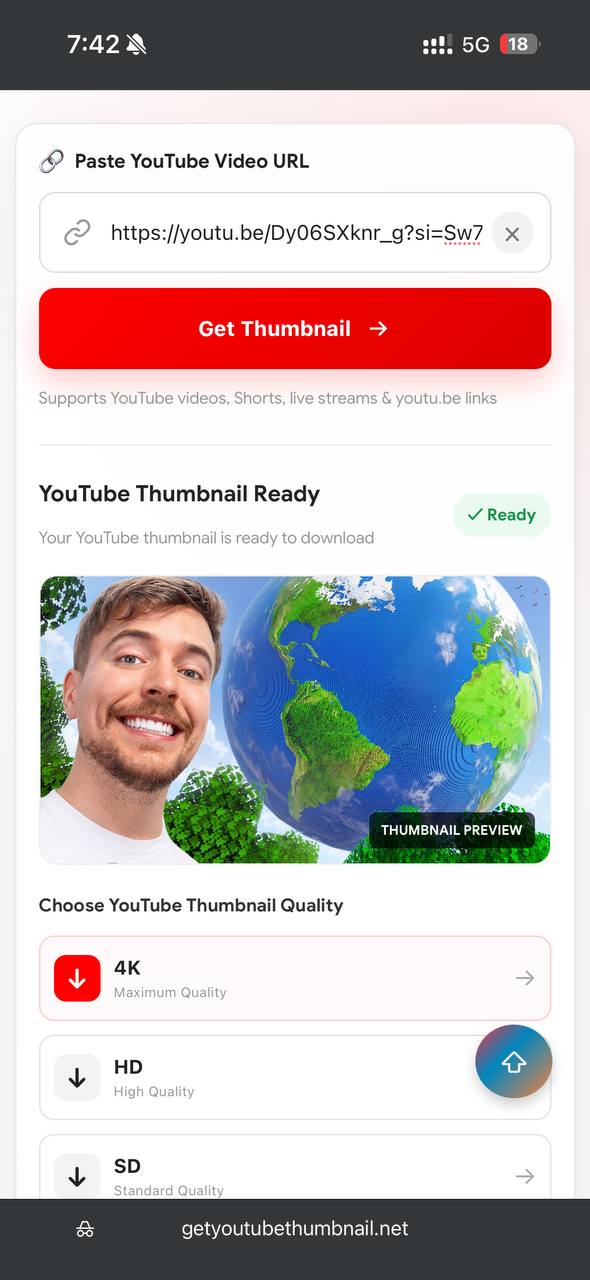 Download YouTube thumbnails in HD and 4K